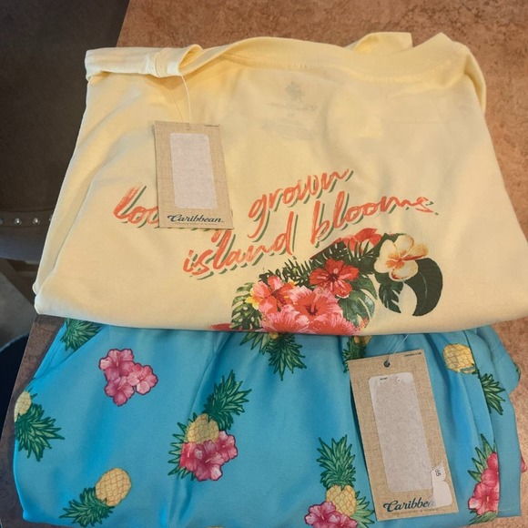 NEW Caribbean Men's  Light  Coral Locally Grown Island Blooms T-Shirt Size XL - Picture 8 of 9